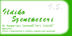 ildiko szentpeteri business card